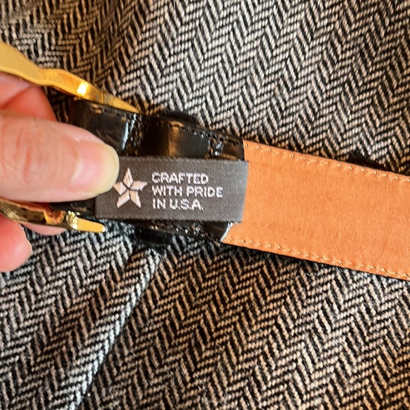 Brighton black and gold croc vintage belt xsmall - Picture 3 of 5